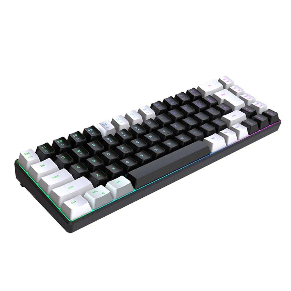 Gaming Keyboard 68 Keys Wired Computer Keyboard Mechanical Keyboard with RGB Backlight Keyboard for PC Laptop Gamer