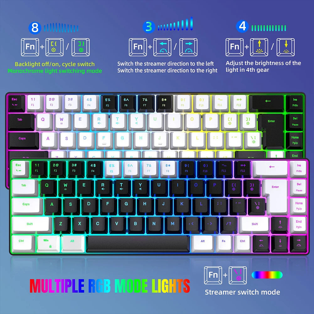 Gaming Keyboard 68 Keys Wired Computer Keyboard Mechanical Keyboard with RGB Backlight Keyboard for PC Laptop Gamer